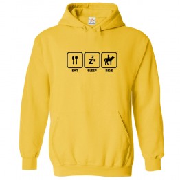 Eat Sleep Ride Repeat Kids and Adults Fashion Outfit Pull Over Hoodie for Horse Riding Lovers